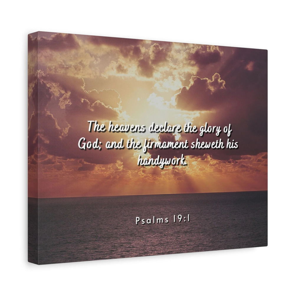 Scripture Canvas Glory Of God Psalms 19:1 Christian Wall Art Bible Verse Print